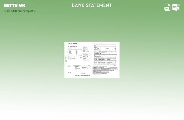 модерен стил Канада CIBC извод од банкарска сметка страници со зборови шаблон